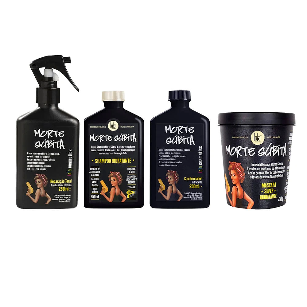 Lola Cosmetics Morte Súbita Kit – Shampoo + Condicionador + Spray + Máscara