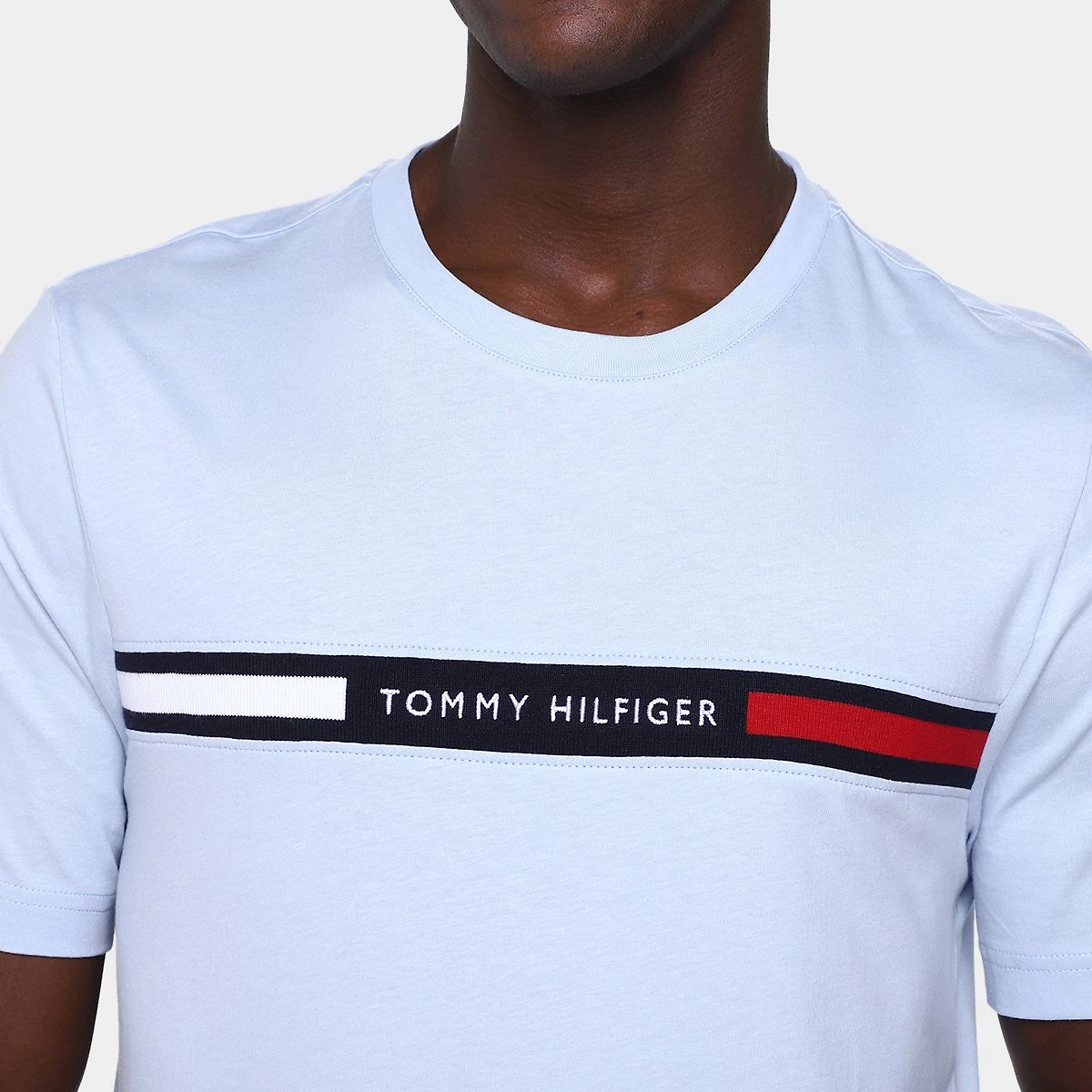 Miniatura Camiseta Tommy Hilfiger Chest Insert Masculina Azul - G