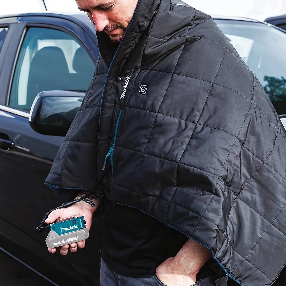 Manta térmica a bateria de poliéster ideal para frio com 3 níveis de calor dcb200a makita