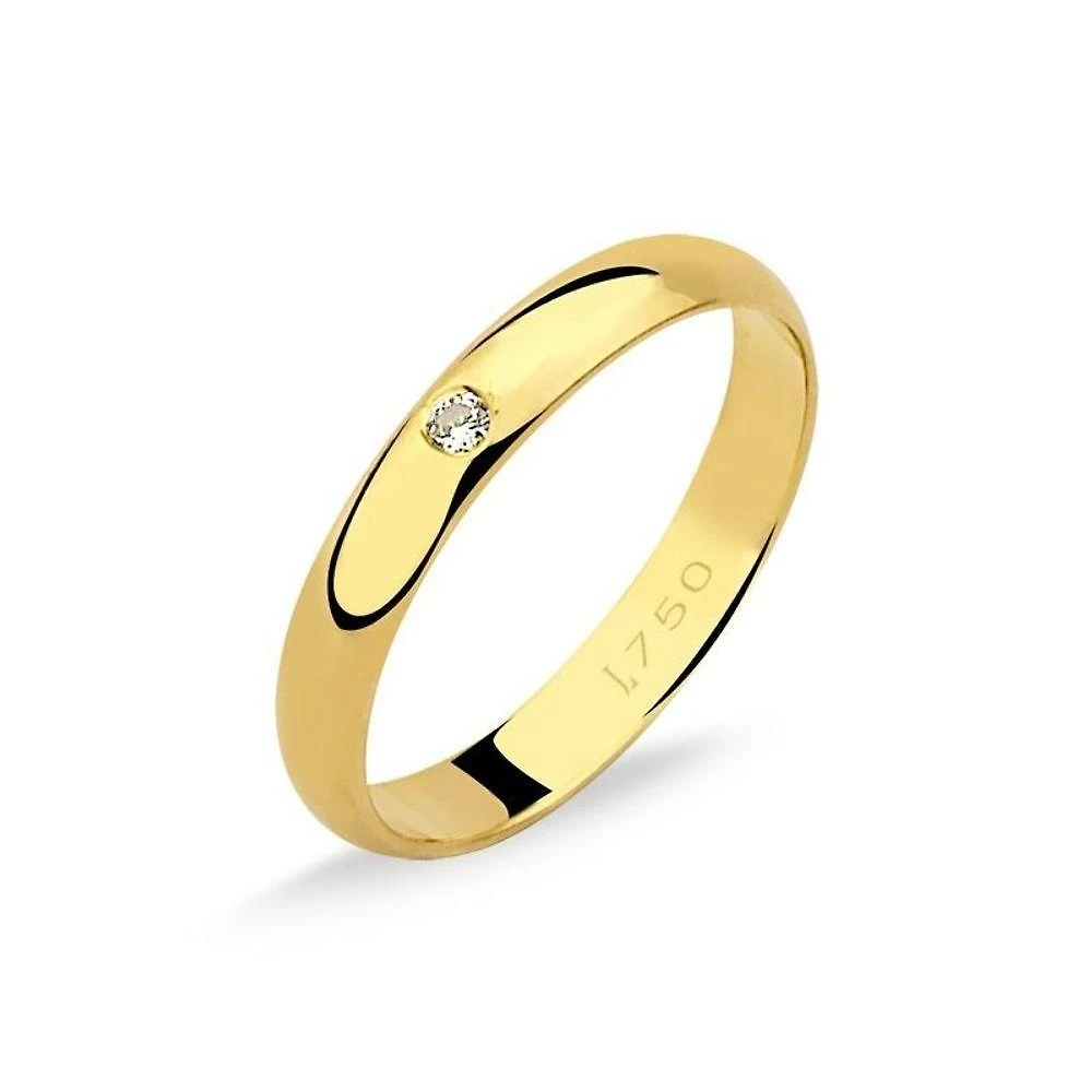 Aliança Ouro 10k Tradicional Zircônia M47z L 6.5 Tamanho 13