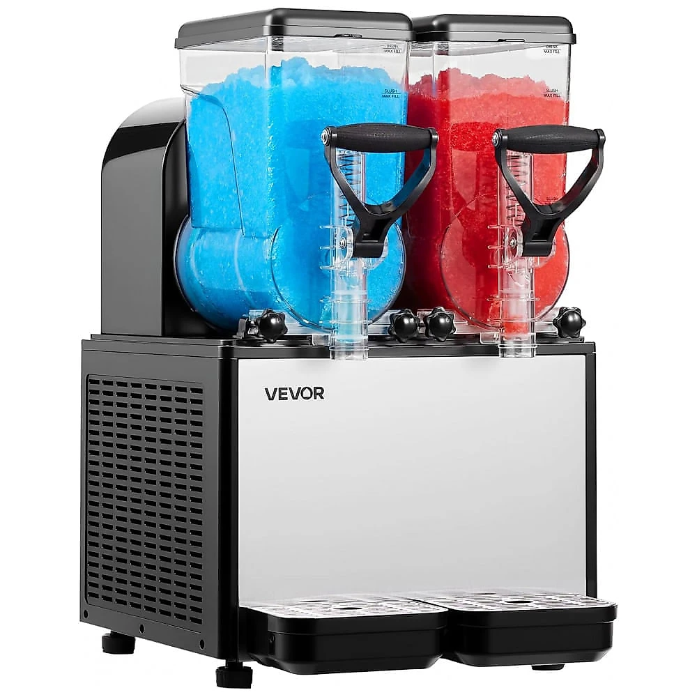 Máquina de Slush Raspadinha VEVOR 6L Duplo Tanque Frozen Auto Limpeza 240V