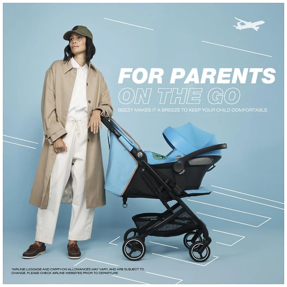 Carrinho de Bebê Cybex Beezy 2 Compacto Dobrável uma Mão Alumínio até 25 kg Capota UPF 50+ Bege