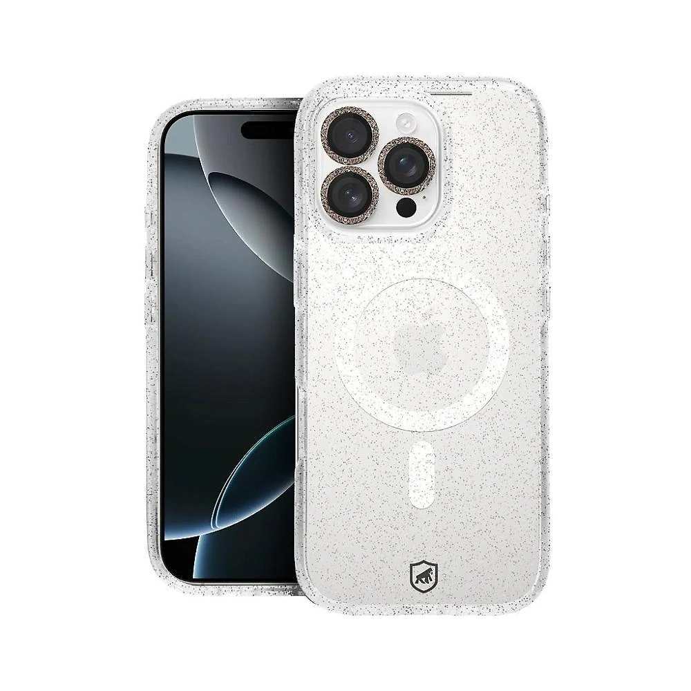 Capa para Iphone Gshield 16 Pro Max com Proteção Contra Impactos Magsafe Glitter Transparente 1