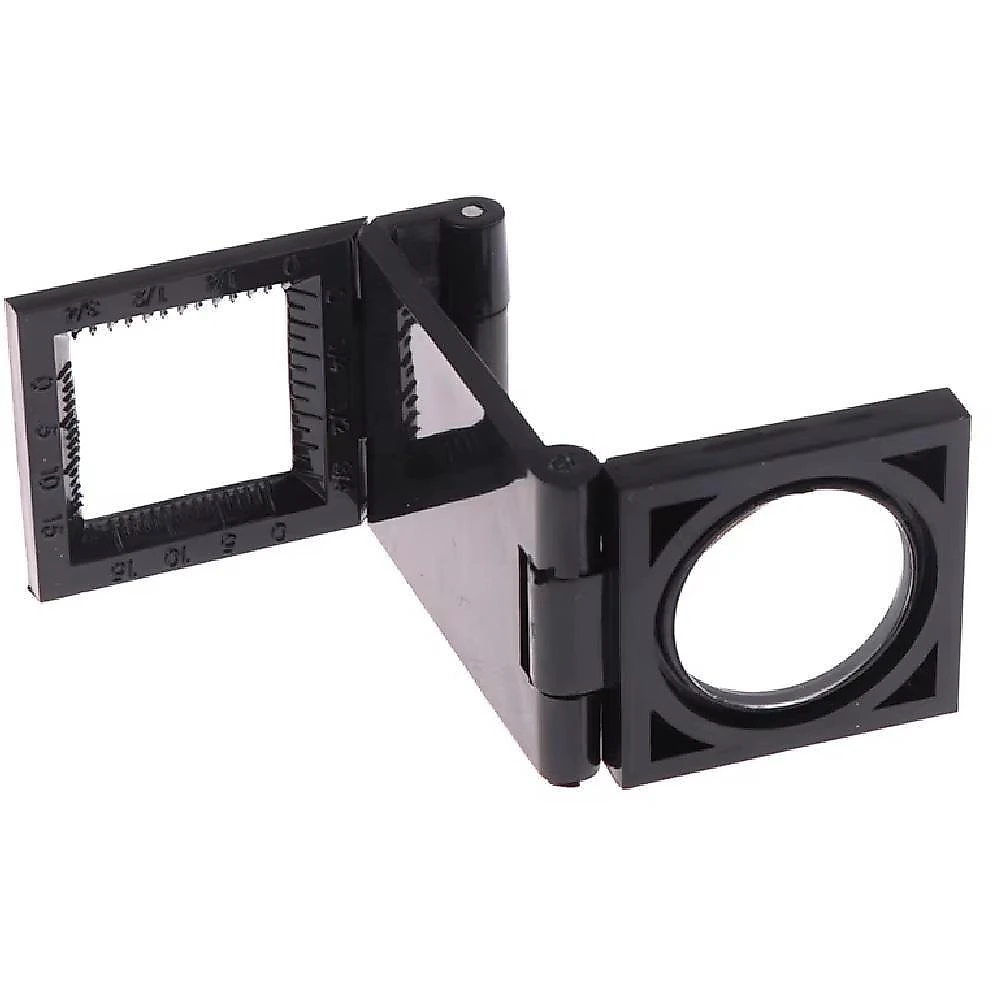 Lupa Conta Fios 10X de Mesa Dobrável com Lente 28mm e Escala para Trabalhos de Precisão Preto webcontinental-7427308678107