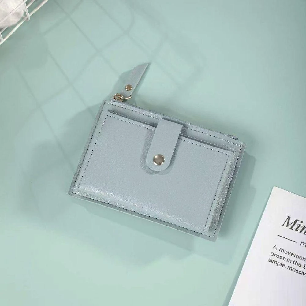 Carteira Feminina OEM em Couro Pu 13.5cm X 9cm X 1cm Azul Mulheres