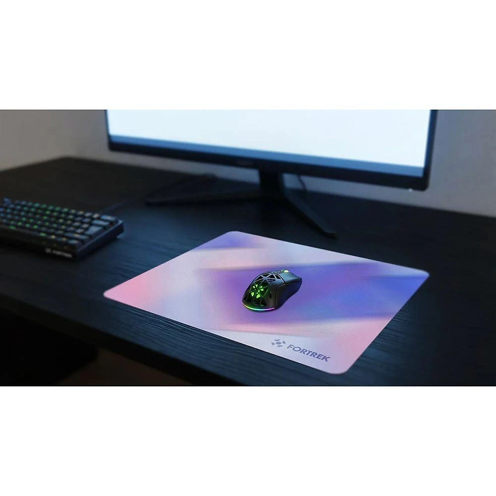 Mousepad Gamer Fortrek Quickglass Pro com Superficie em Fibra de Vidro Speed Branco