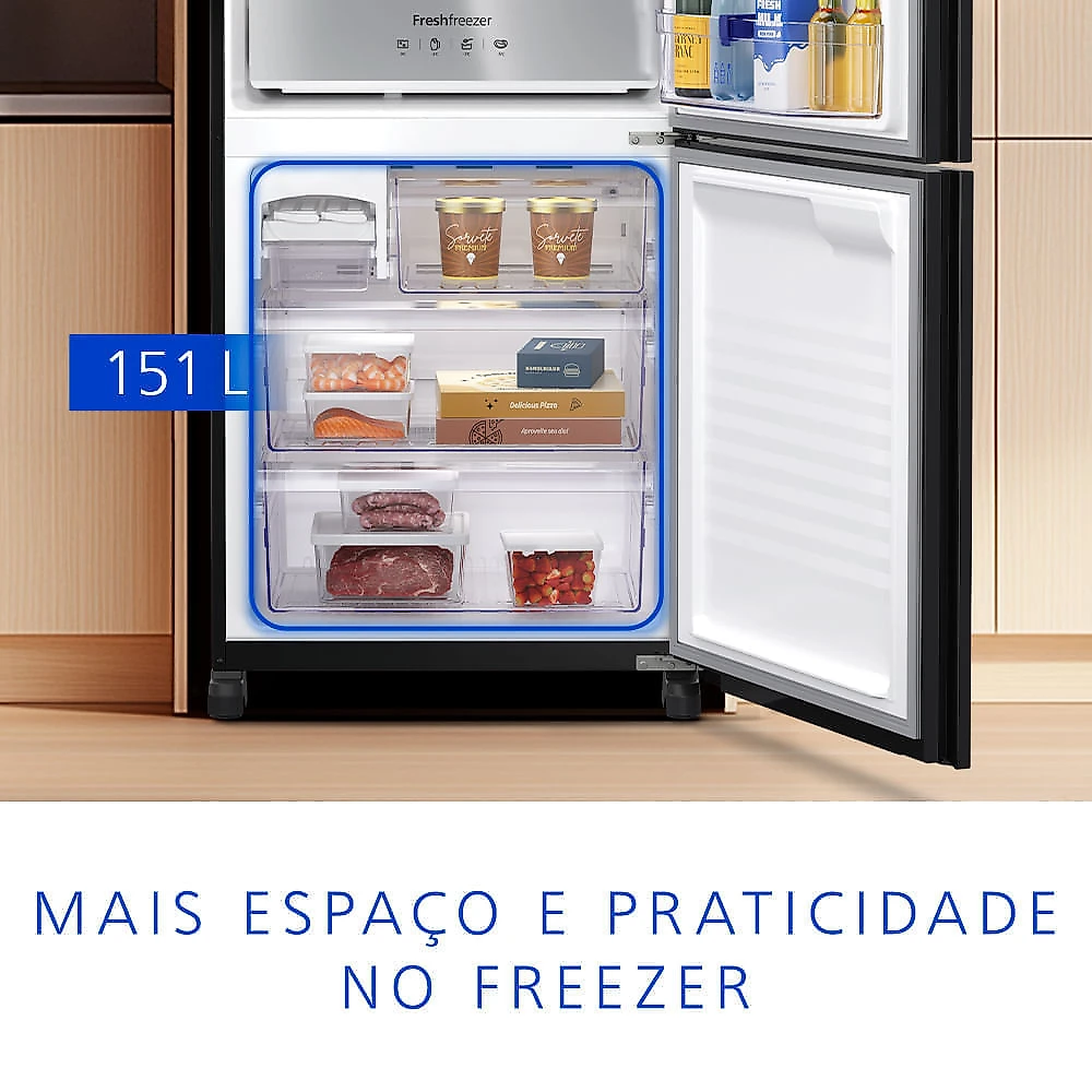 Geladeira Panasonic BB65 Black Glass Inverse Frost Free 467L Inverter A - NR-BB65GV7B NR-BB65GV7BA