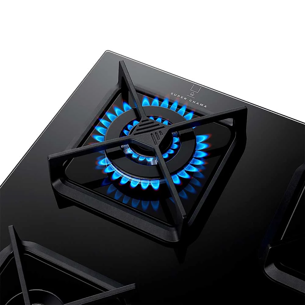 Cooktop a Gás Brastemp em Vidro Temperado com 04 Bocas Preto - BDS62AE Bivolt