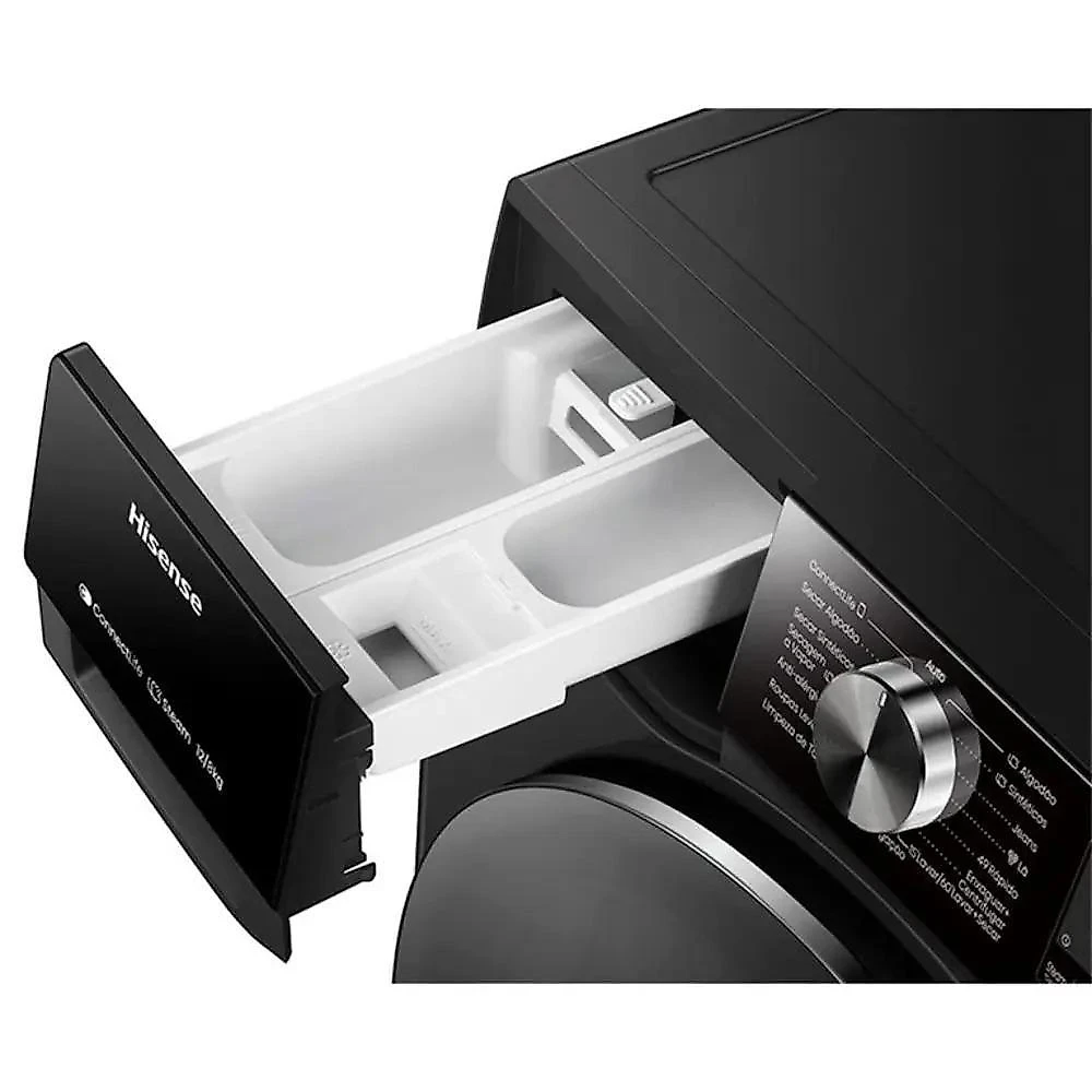 Lava e Seca Hisense WD3S12 12kg 8kg Vapor Wi Fi Alexa Google Preto 110V