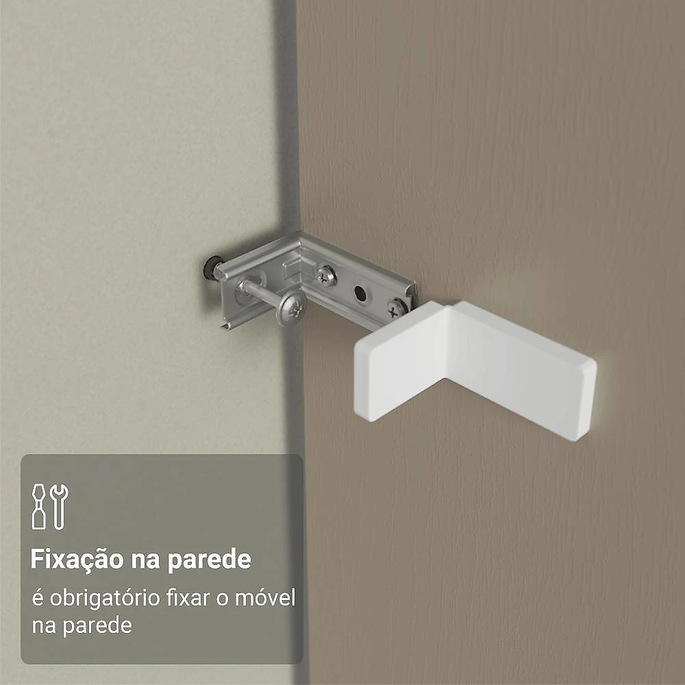 Porta-geladeira 103 cm 1 porta basculante crema/rustic/crema vik madesa