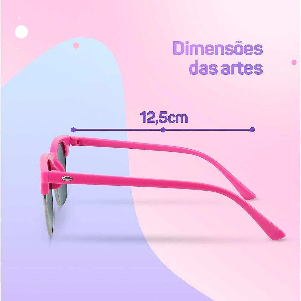 Oculos Sol Rosa Criança Retro Protecao Uv Premium Infantil Menina Vintage Presente