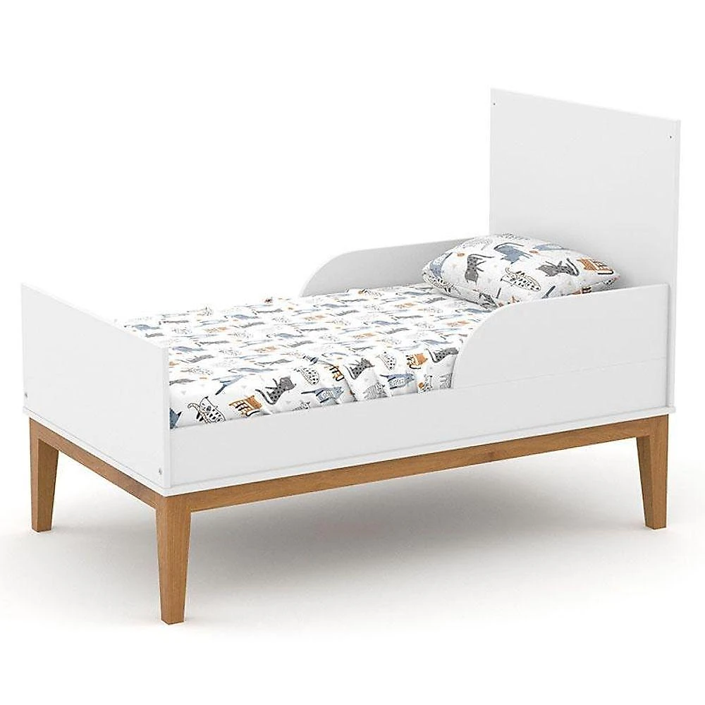 Quarto De Bebê Americano 6 Portas Com Berço Americano Unique Branco Soft Eco Wood - Matic - Henn E Colchão Ortobom