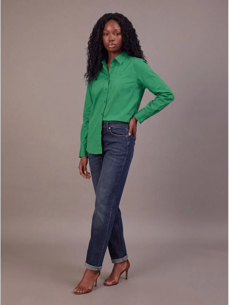 Camisa Manga Longa Com Bordado Ck - Verde