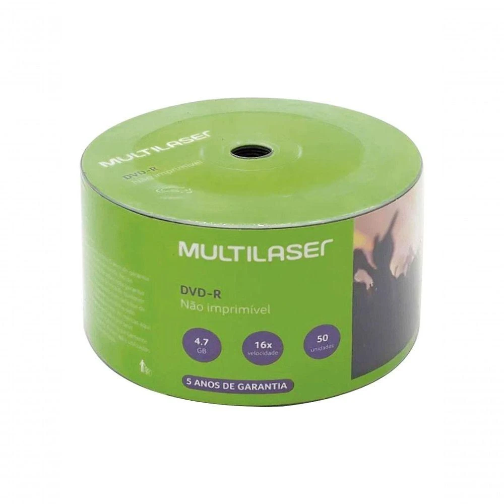 DVD-R Multi Dv061 para Gravação 4,7GB 16X Embalagem com 50 Mídias Prata