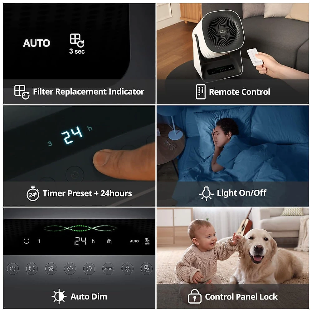 Purificador de Ar 2 em 1, para Ambientes até 22m² com Monitor de Qualidade, Modo Automático, Controle Remoto e Temporizador, 110V 33W, Coway, Branco 110v
