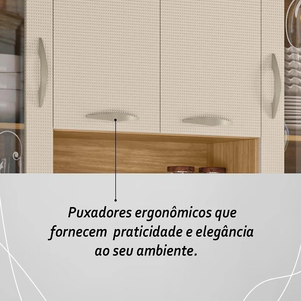 Armário De Cozinha Compacta 8 Portas 2 Gavetas Golden - Freijó-soft Freijó-soft