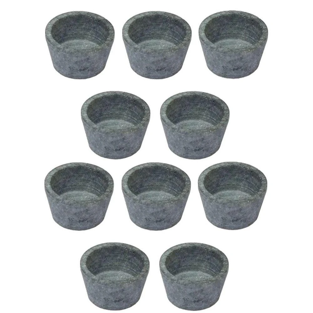 Kit 10 Mini Molheiras Tigela Petisco Pedra Sabão 80ML Rústico Industria São Jose