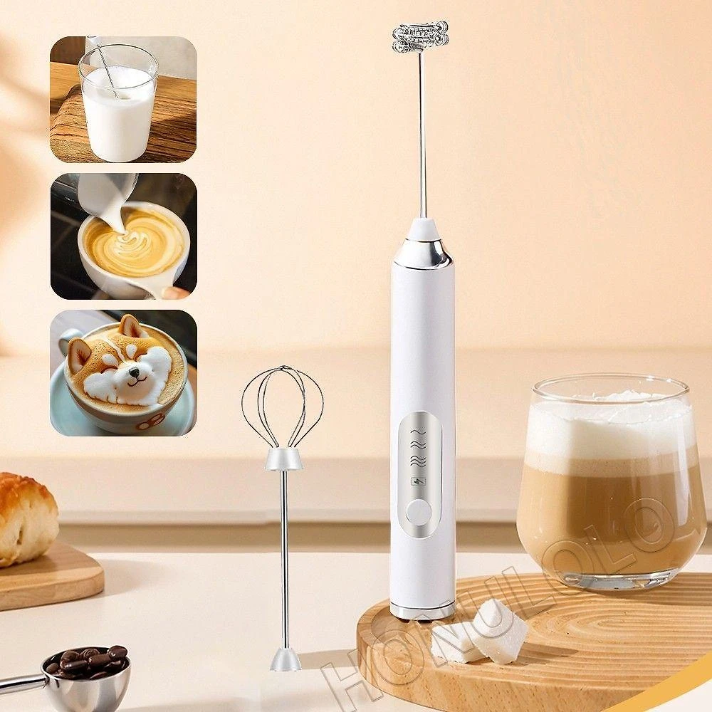 Espumador de Leite Mini Mixer de Mão OEM Recarregável 3 Velocidades Branco 110V para Cozinha