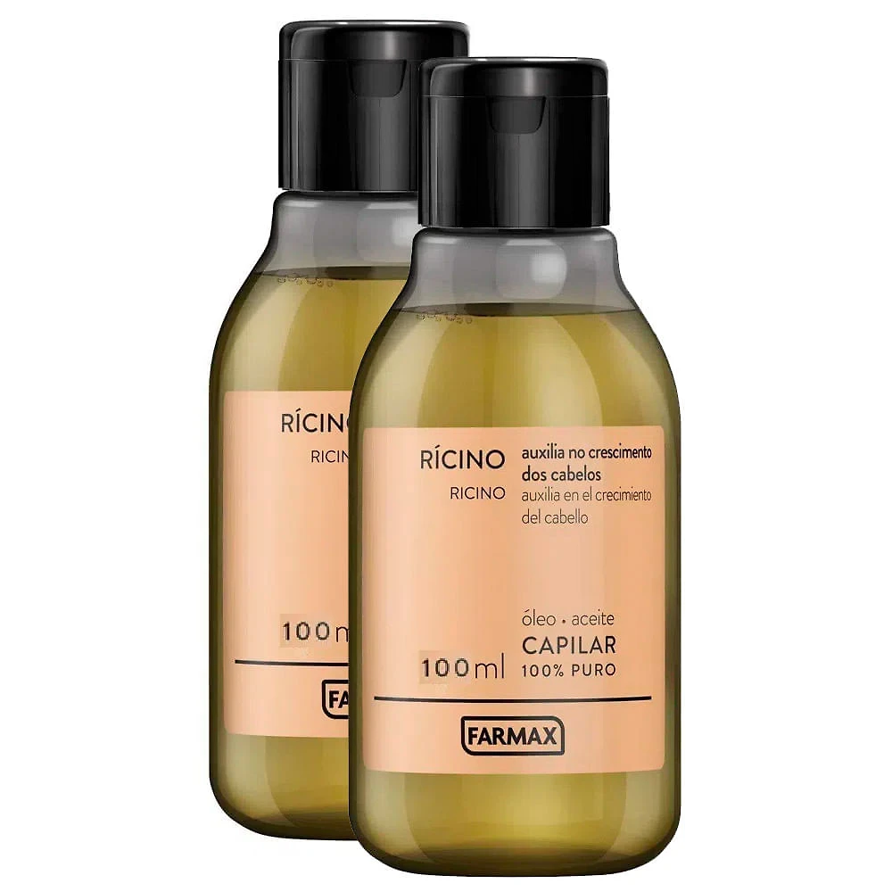 Óleo de Rícino Capilar Farmax 100% Puro 100ml | Kit com duas unidades
