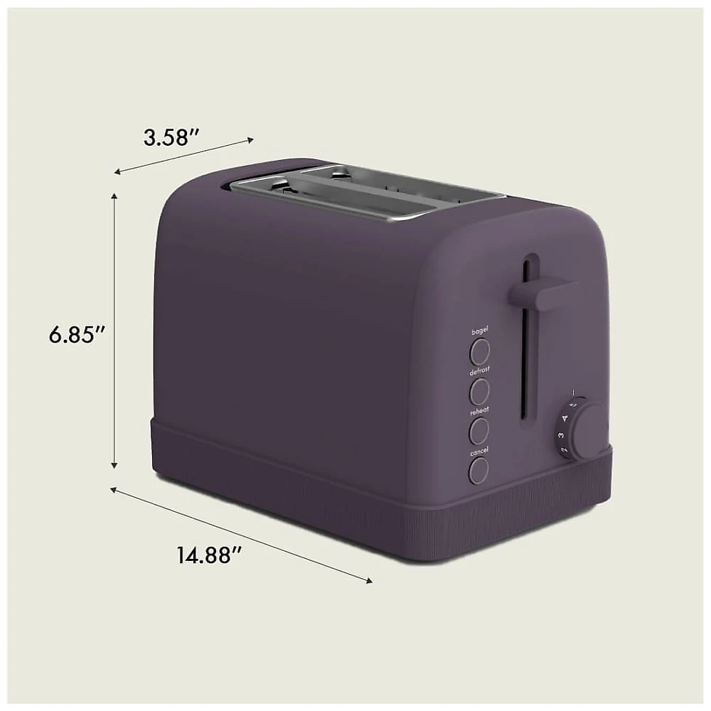 Torradeira BELLA 2 Fatias com 6 Níveis de Tostagem, Funções Extras e Bandeja Removível, Desligamento Automático - 1200W