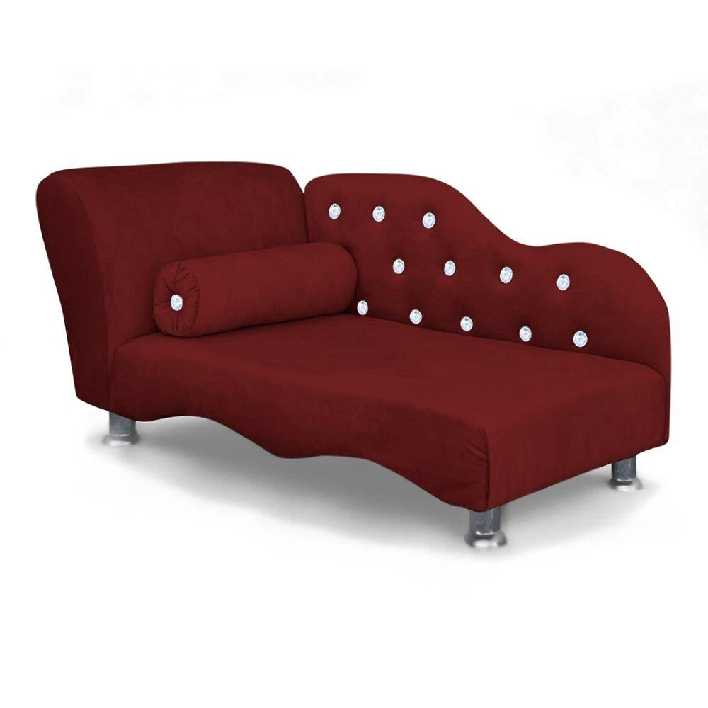 Caminha Mini Poltrona Divã para Pet Loja Sheep Veludo Vermelho com Almofada Decorativa
