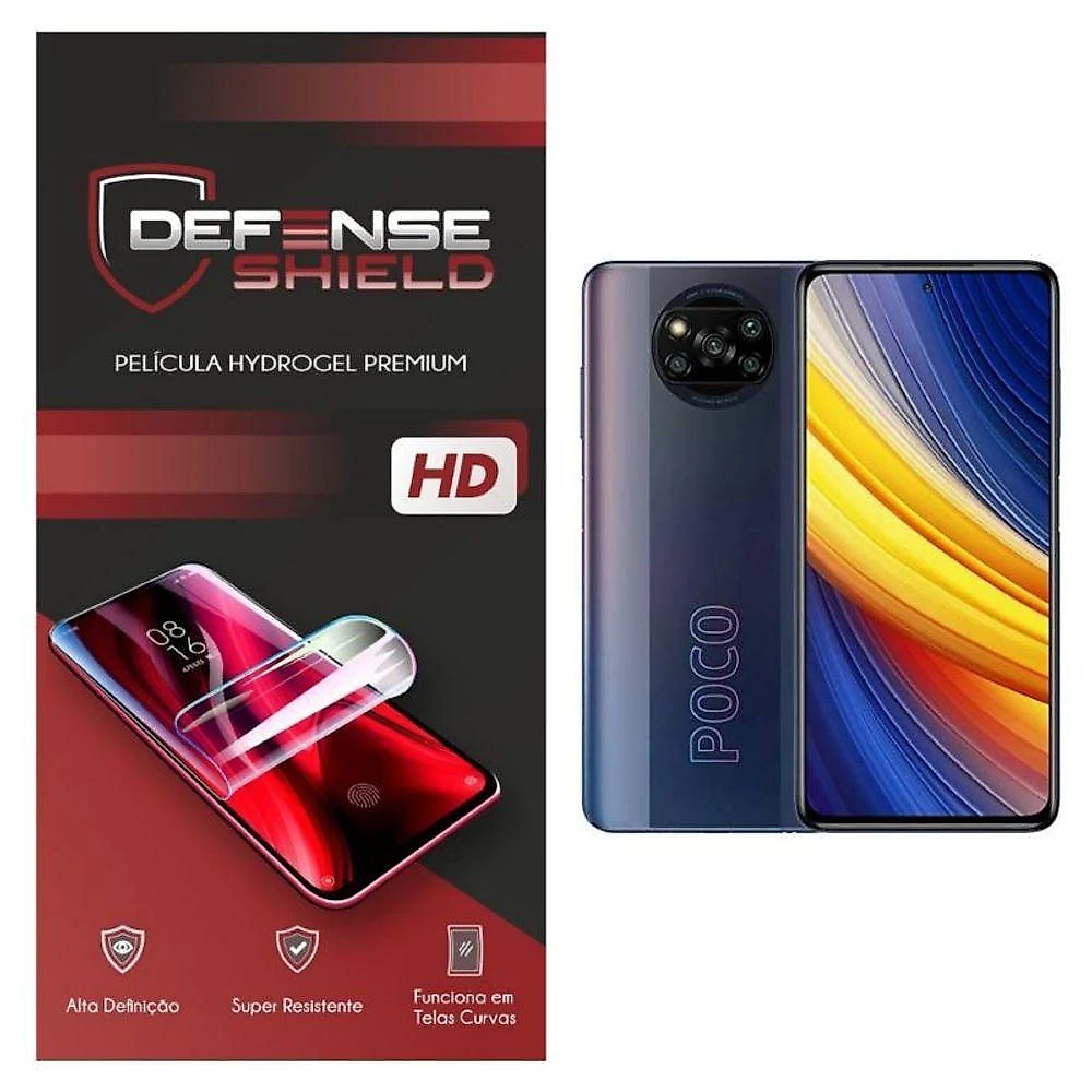 Pelicula Hydrogel Premium Para Xiaomi Poco X3 Pro Proteção Frontal + Verso Defense Shield
