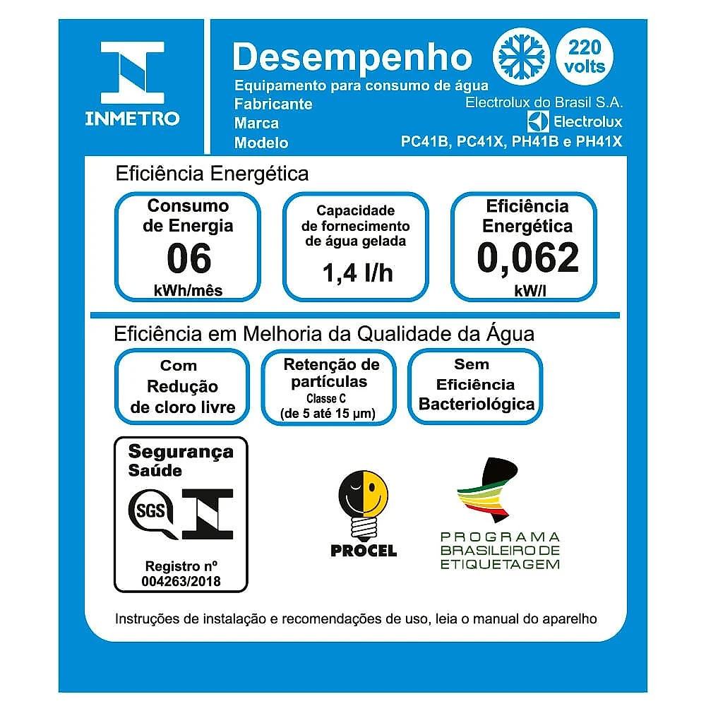 Purificador Electrolux Água Quente, Natural e Gelada com Compressor - PH41X Cinza - 110V