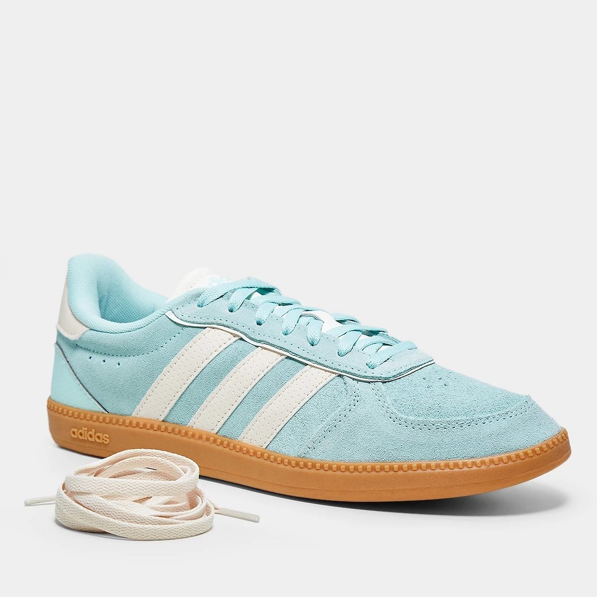 Miniatura Tênis Adidas Breaknet Sleek Suede Feminino Azul Claro+Branco - 34