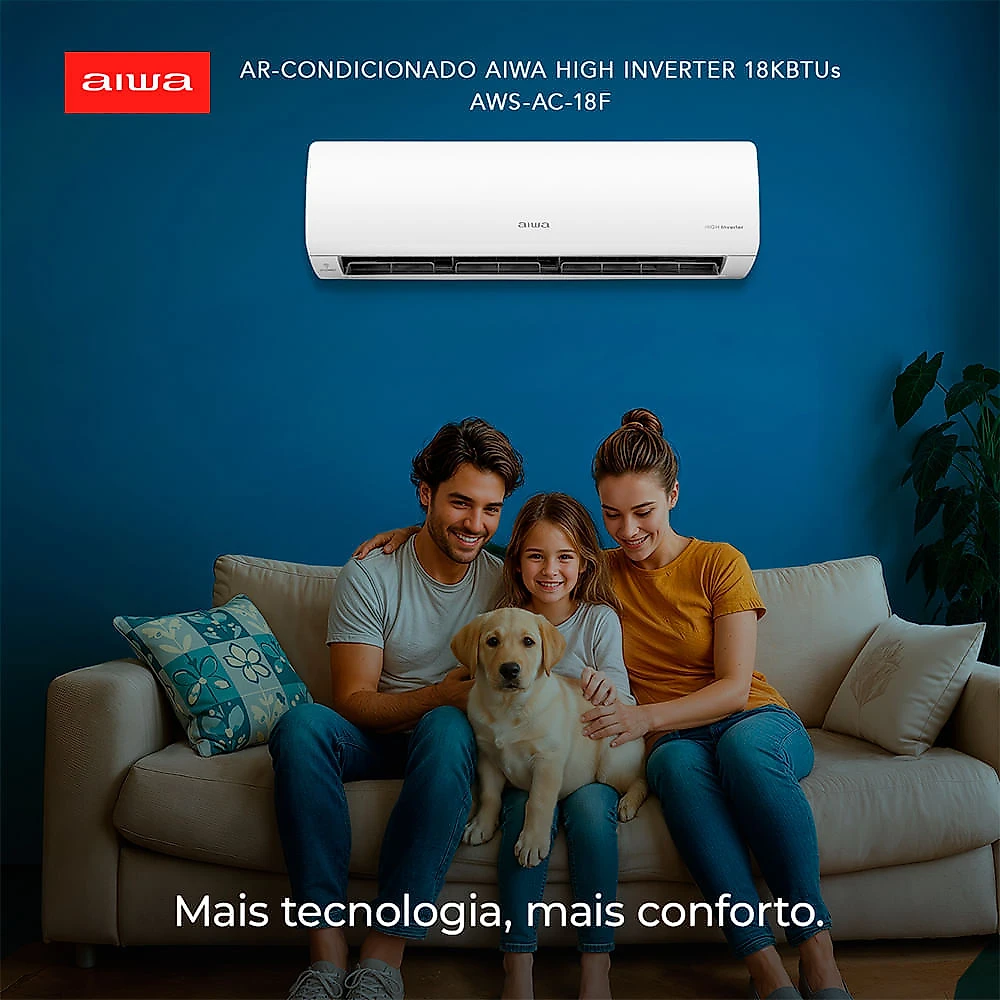 Ar Condicionado AIWA Split High Wall High Inverter 18.000 BTUs Frio AWS-AC-18F 220V 220
