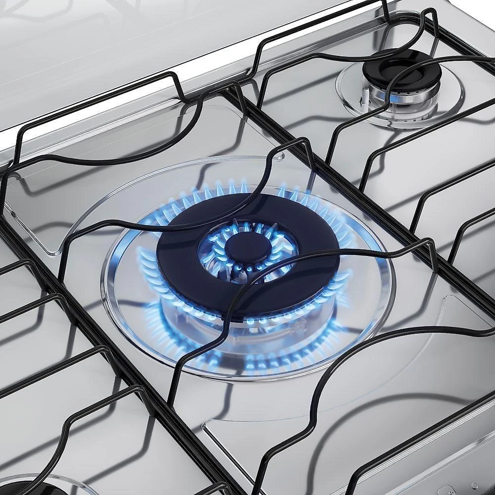 Fogão de Piso 5 Bocas a Gás Atlas Agile Up Mesa de Inox Preto Bivolt