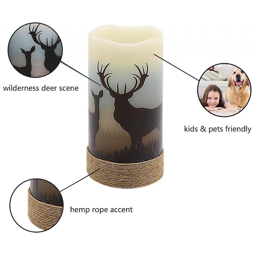 Vela LED com Temporizador de 6H para Decoração Natalina, 2 Un