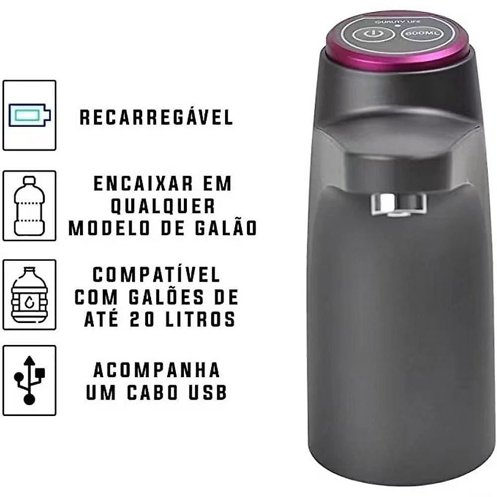 Bebedouro Bomba Elétrica OEM para Galão 20L sem Refrigeração Grafite Bivolt