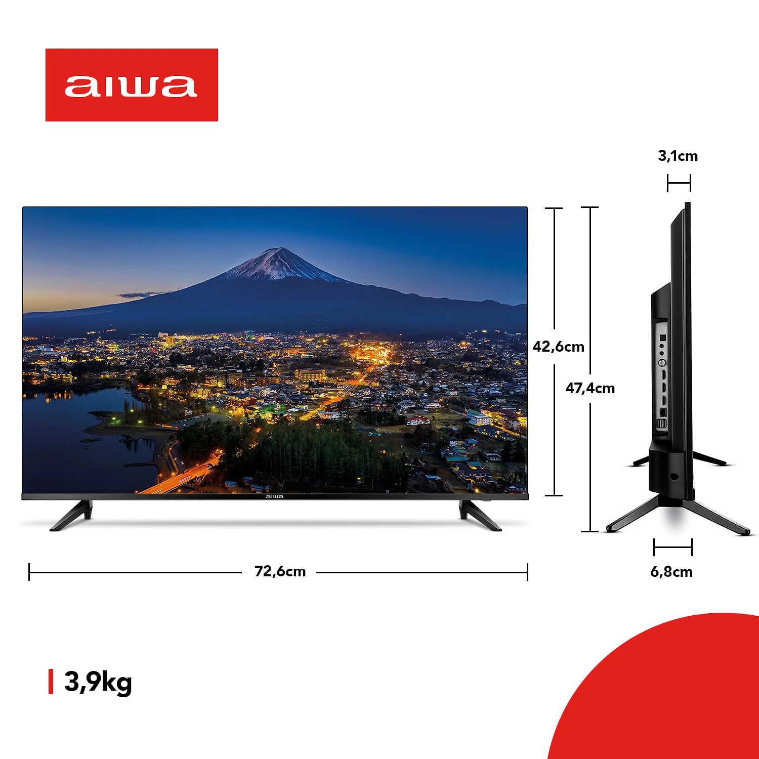 Miniatura Smart TV AIWA 32” Android HD Borda Ultrafina HDR10 Dolby Áudio AWS-TV-32-BL-02-A TV 32 ANDROID BORD INF AWS-TV-32-BL-02-A