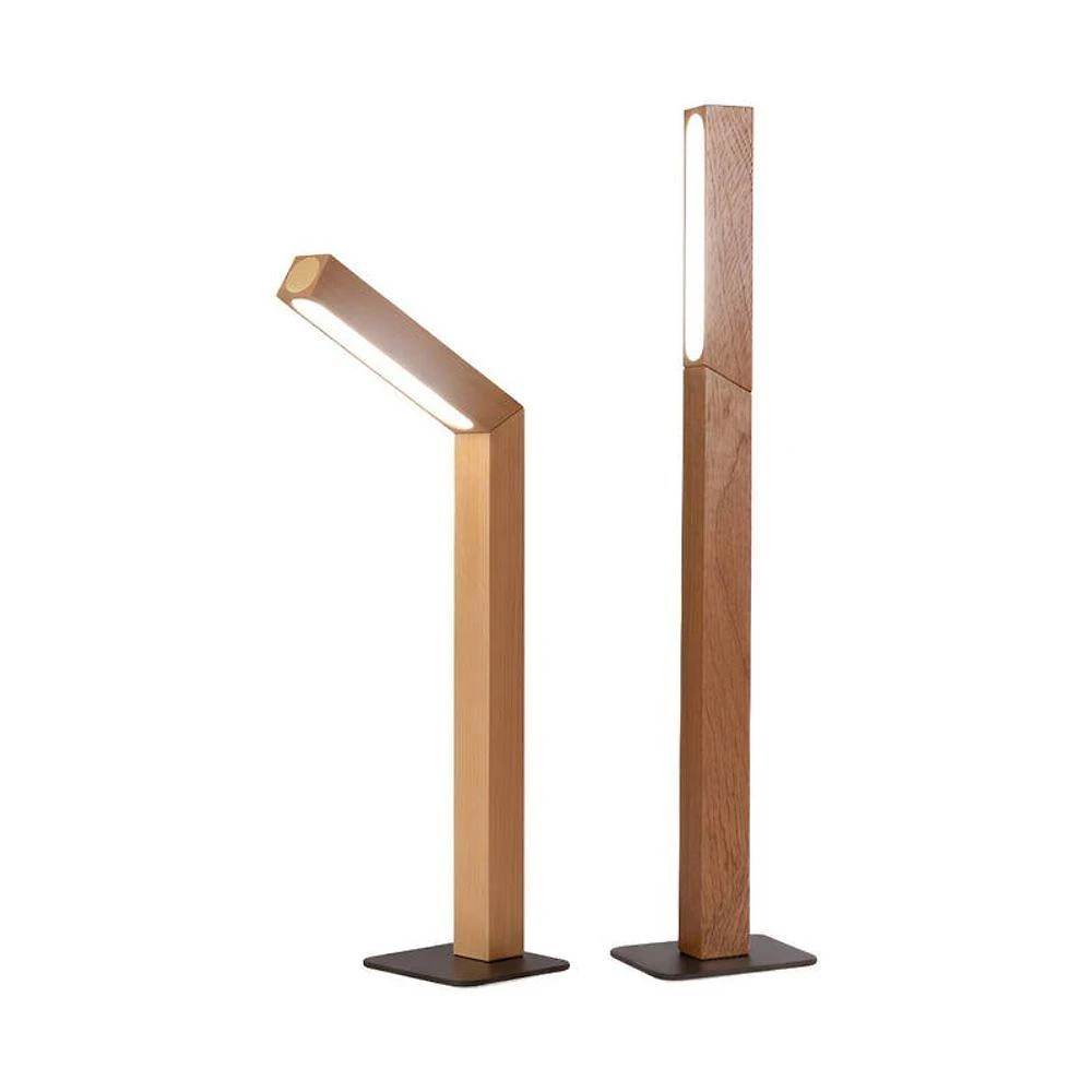Luminária de Mesa LED Base Magnética Recarregável USB Touch Amadeirado