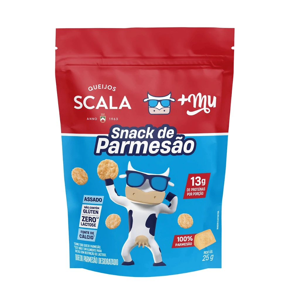 Snack +MU Sabor Queijo Scala Parmesão Desidratado 25g