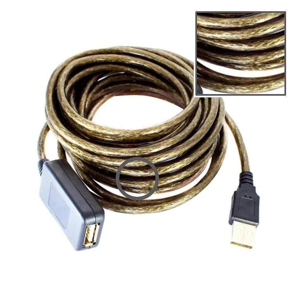 Cabo Extensor USB 2.0 Macho X Fêmea com Filtro 10M Preto para Aumentar Distância Entre Dispositivos