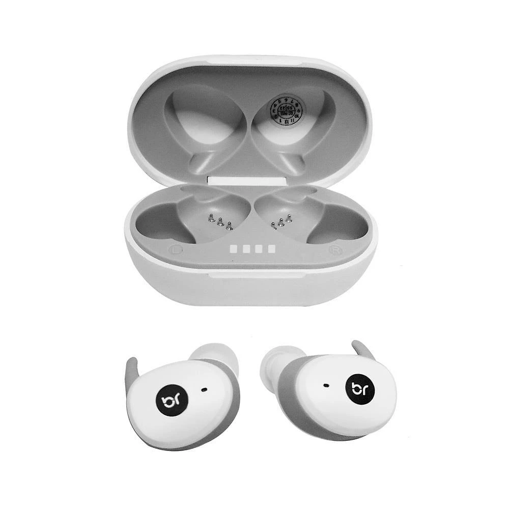 Fone de ouvido fn583 tws sport nano resistente à água microfone integrado e bluetooth – branco