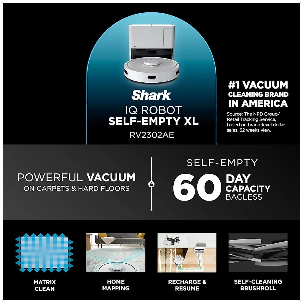 Robô Aspirador Shark IQ Branco Base Autolimpante 60 Dias LiDAR Matrix Clean Pet