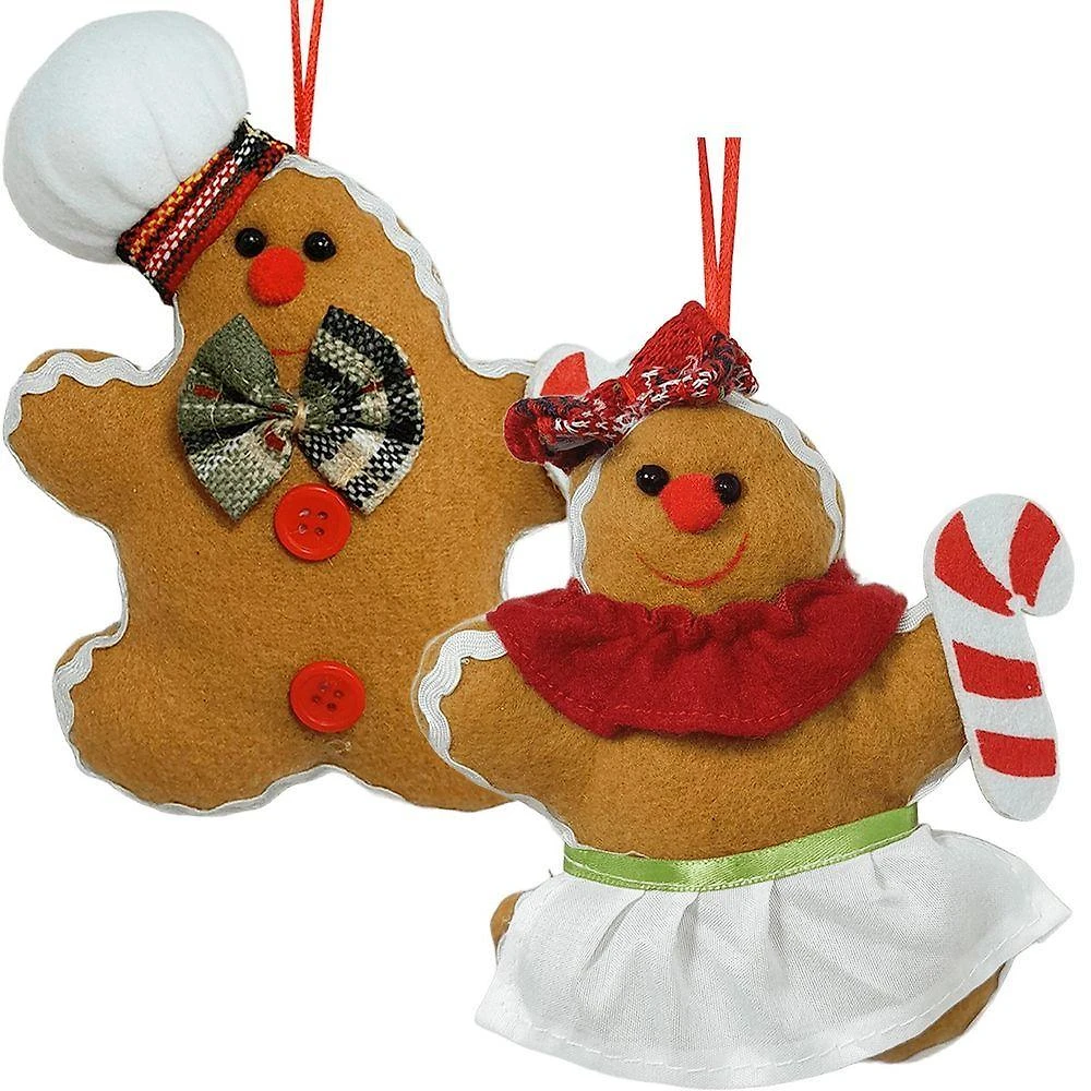 Bonecos Biscoito Ginger Enfeite Pendente Natalino 16cm 4pçs