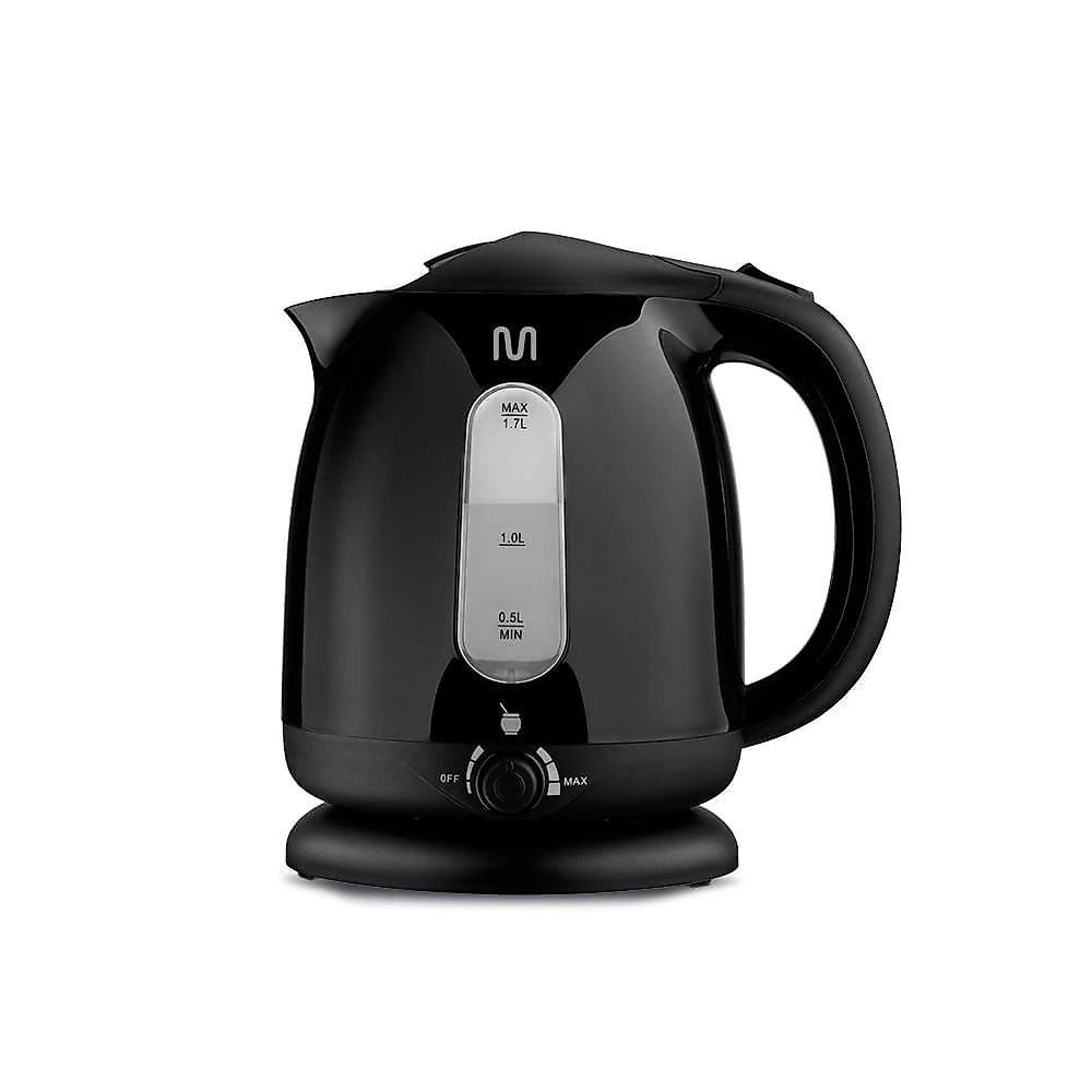 Chaleira elétrica jarro de plástico 1,7l 220v com controle de temperatura base removível 1850w - be026out [remanufaturado com garantia] preto - 220v