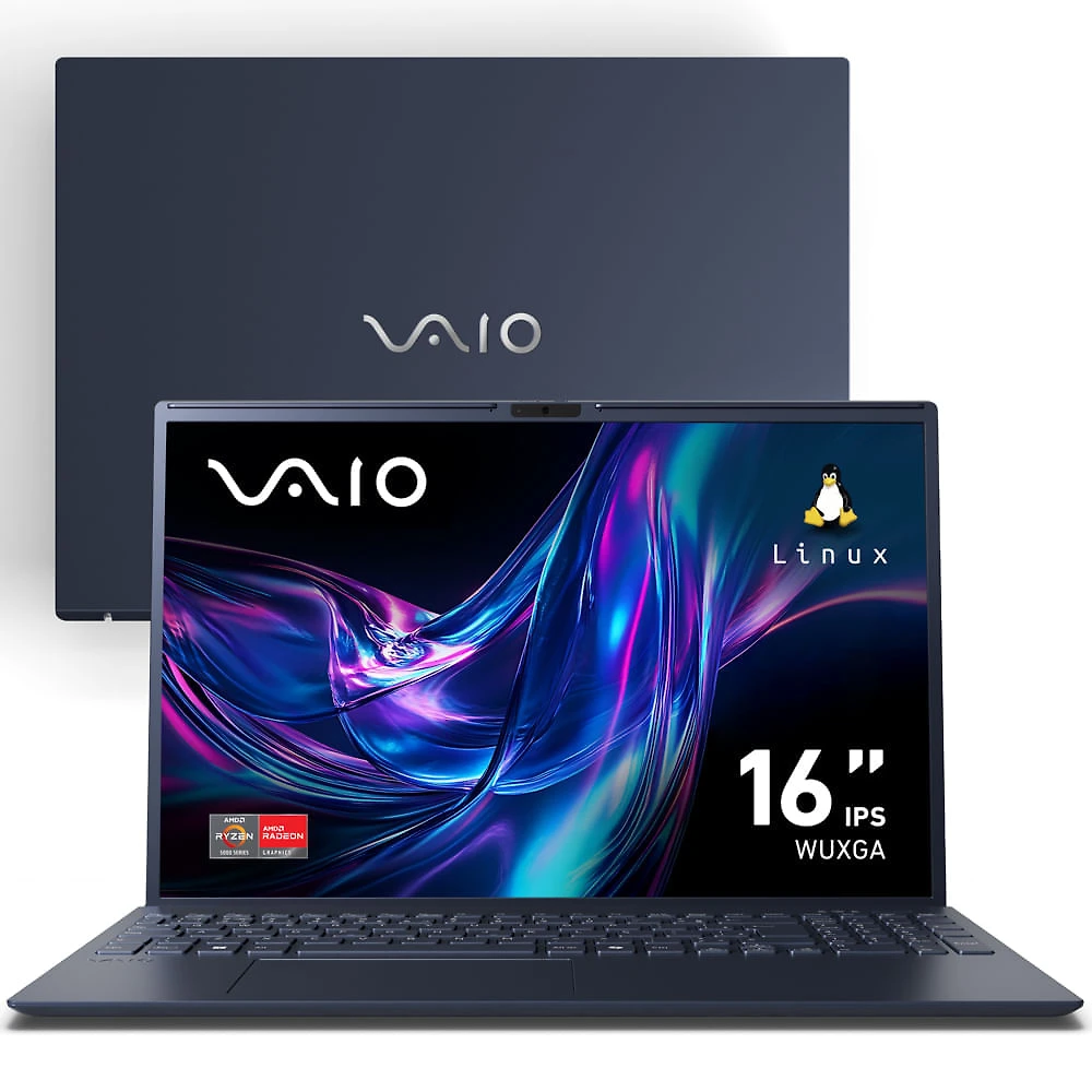 Notebook VAIO FE16 AMD® Ryzen 7-5825U Linux 8GB RAM 256GB SSD 16" IPS WUXGA Antirreflexo - Cinza Grafite