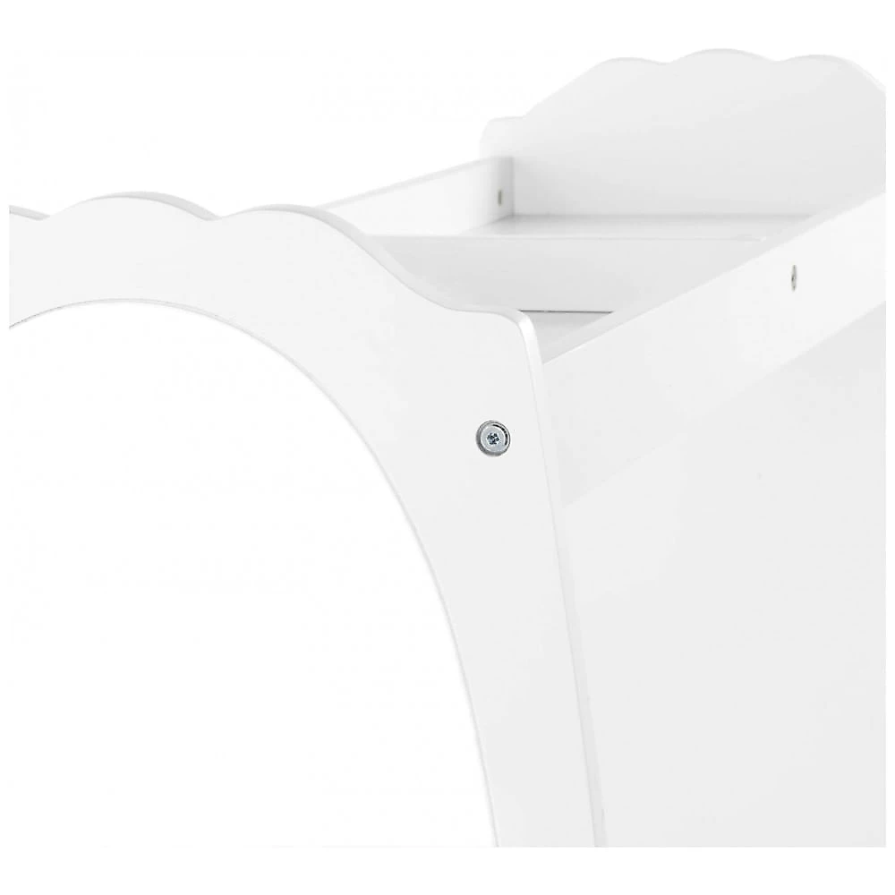Armário infantil para fantasias Guidecraft Dress Up Storage Branco com cabideiro, espelho e cubos com caixas de tecido