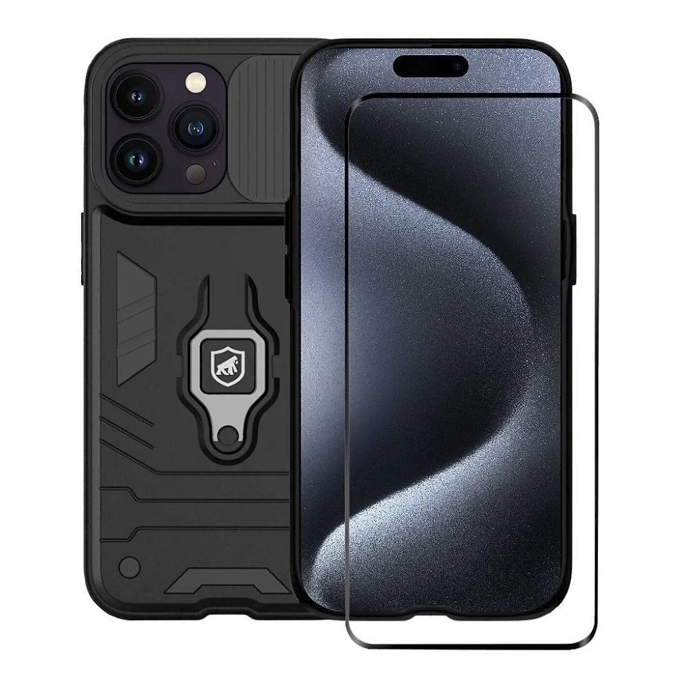 Kit Capa Defender E Pelicula Ultra Glass Para Iphone 15 Pro - Gshield