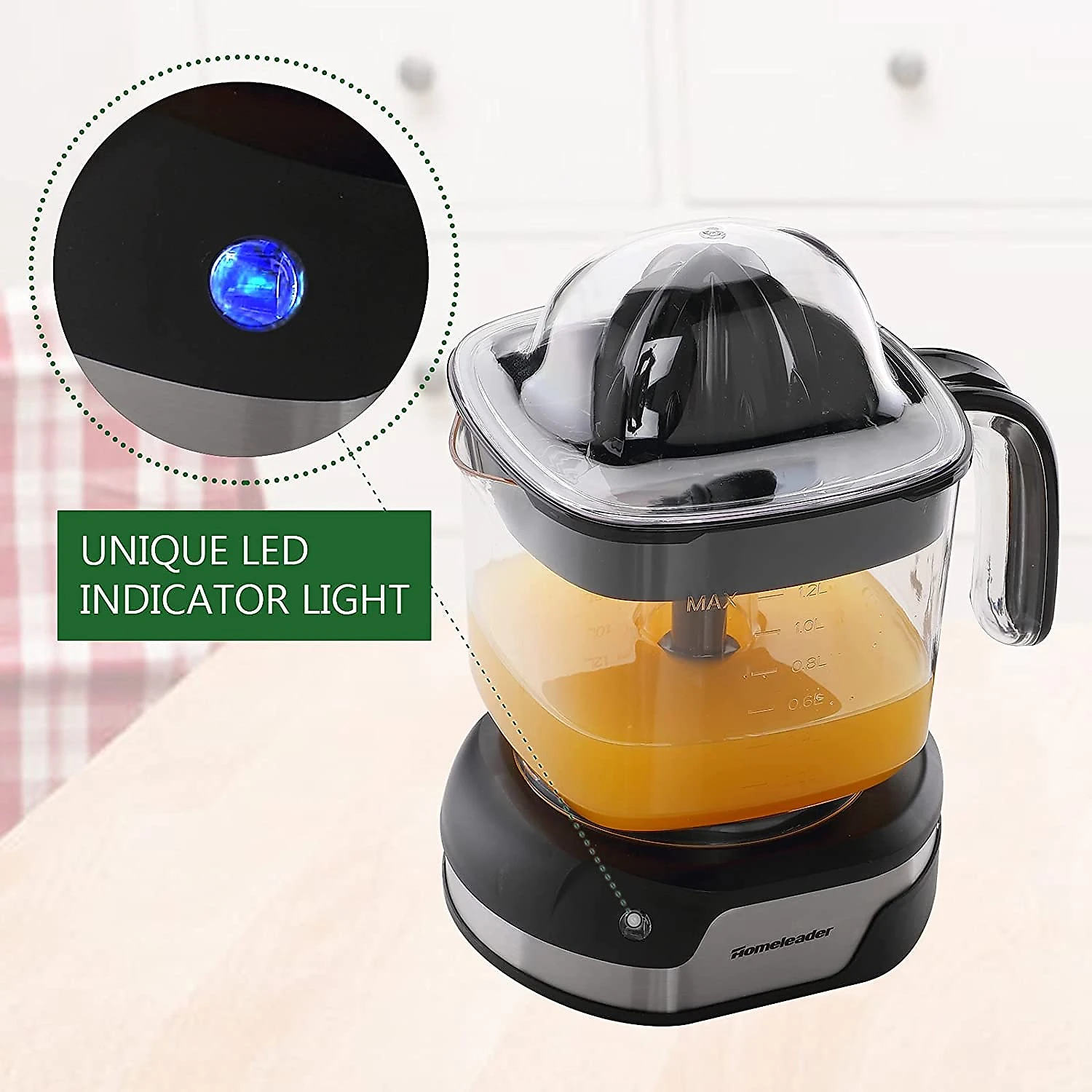 Homeleader K37014 Espremedor Elétrico 12L para Laranja e Limão em Aço Inoxidável 40W110V Preto