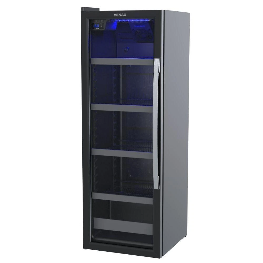 Cervejeira Expositora Venax Porta Invertida Blue Light 209L Preto 110V