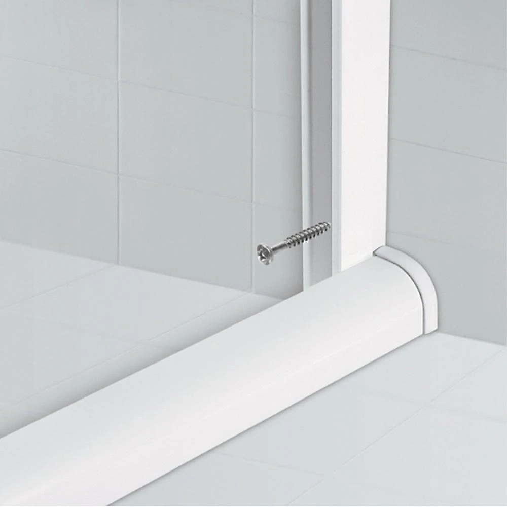 Box Para Banheiro de PVC 185x85cm Sanfonado Frontal BCF Kit Box Frontal de PVC 185x85cm Sanfonado BCF Branco