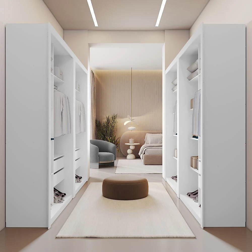Closet Modulado 8 Gavetas 15 Prateleiras Branco Amoudi Móveis Branco
