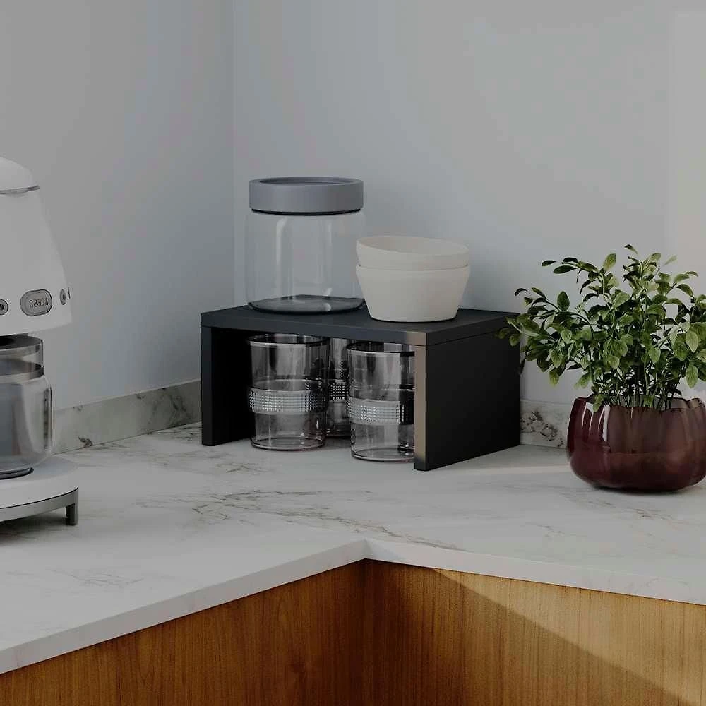 Nicho Multiuso Organizador de Bancada MDP 15mm com Design Moderno para Cozinha Preto Mercado