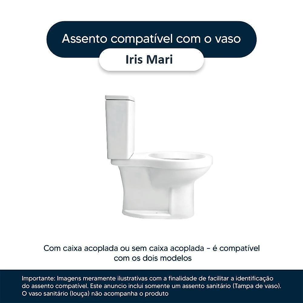Assento Sanitário Iris Alongado Resina Plástica Parafusado Alumínio Anodizado Cinza Claro Pontto webcontinental-7899983660614