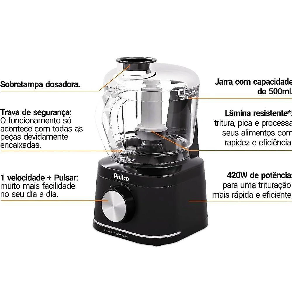 Processador Philco PMN04A 420W Jarra Para 500ml 110V